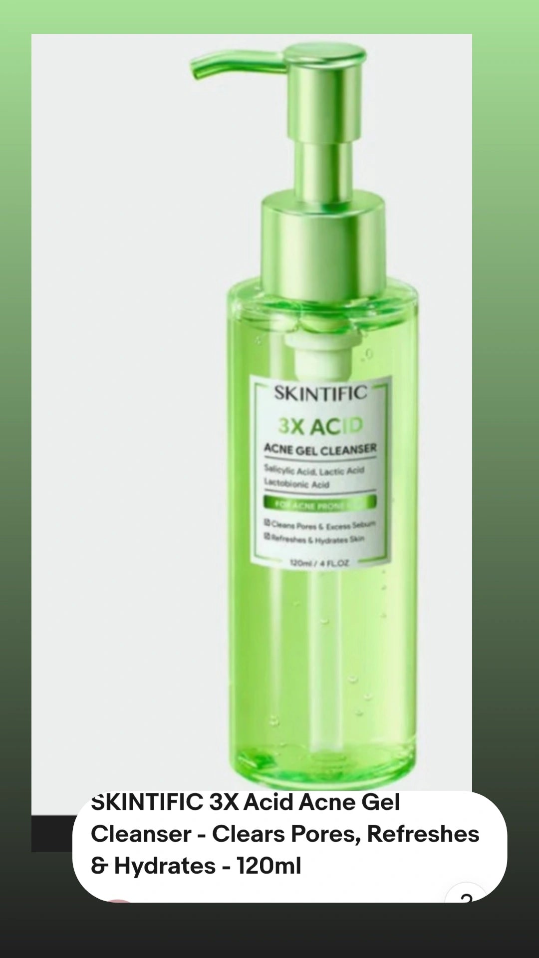 Skintific 3x Acid Acne Gel Cleanser