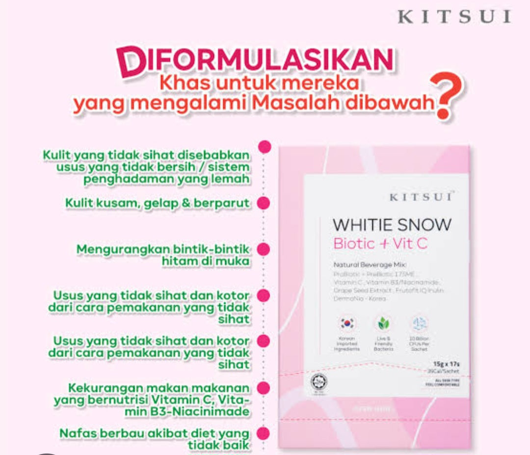 Kitsui whitie snow Biotic +vit c 255 gm