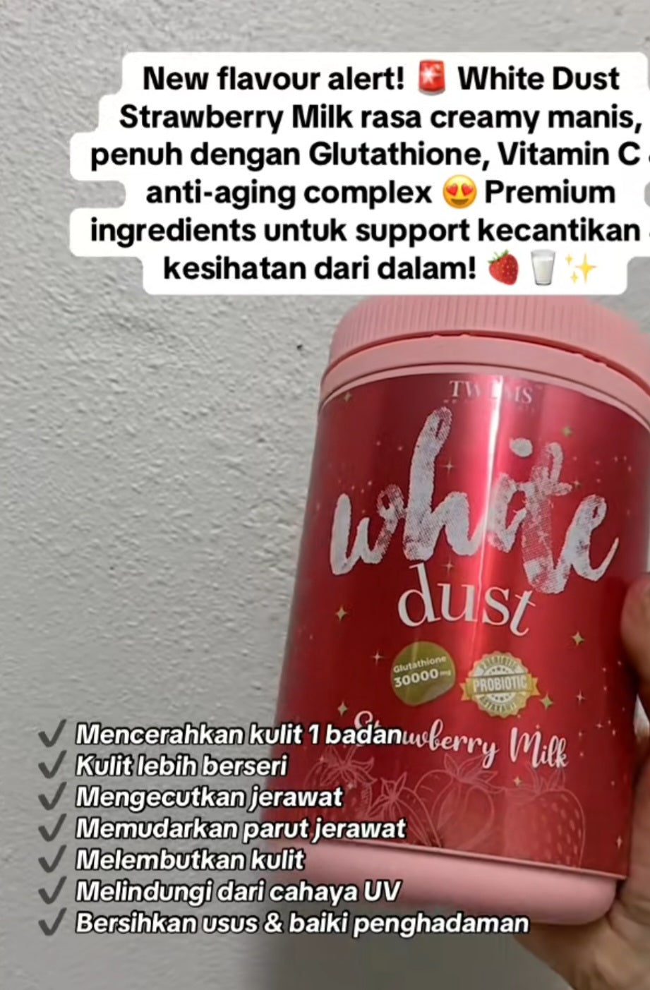 White dust 🍓 strawberry milk