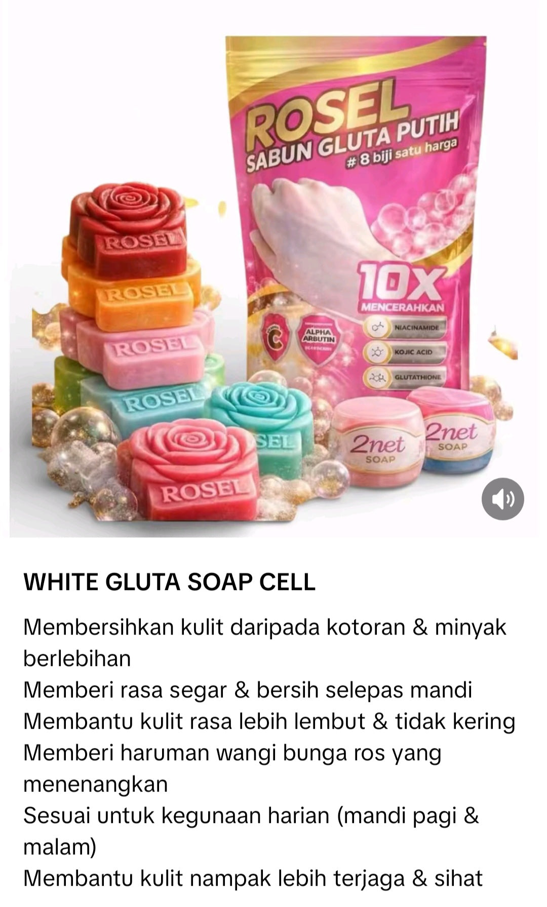 Sabun rosel 5 biji 250 gm