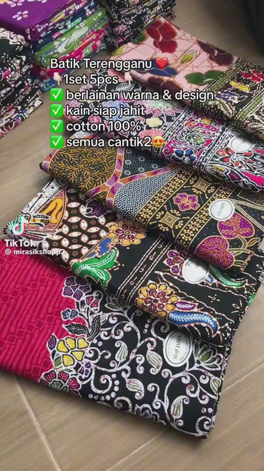 Kain Batik  Terengganu siap jahit( cotton) satu set 2 helai