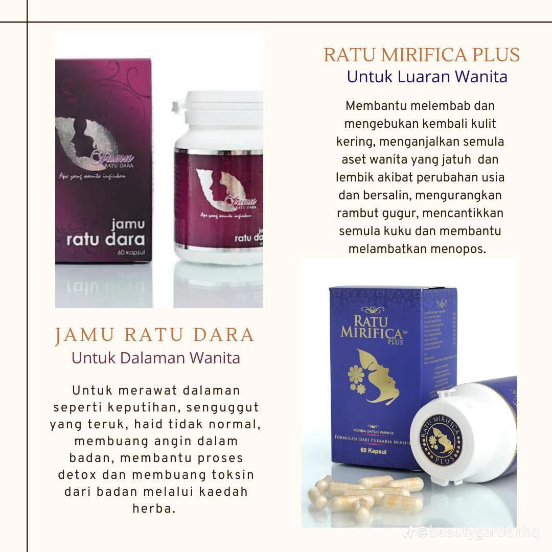 RATU MIRIFICA PLUS+JAMU RATU DARA 60 KAPSUL(one set)