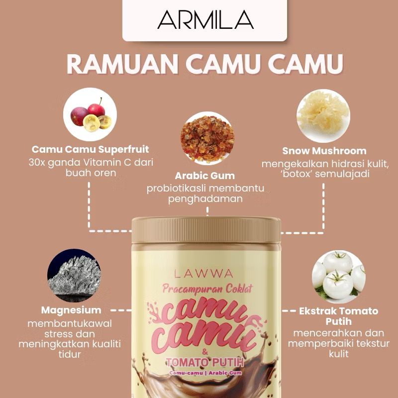 Campuran coklat  camu camu
