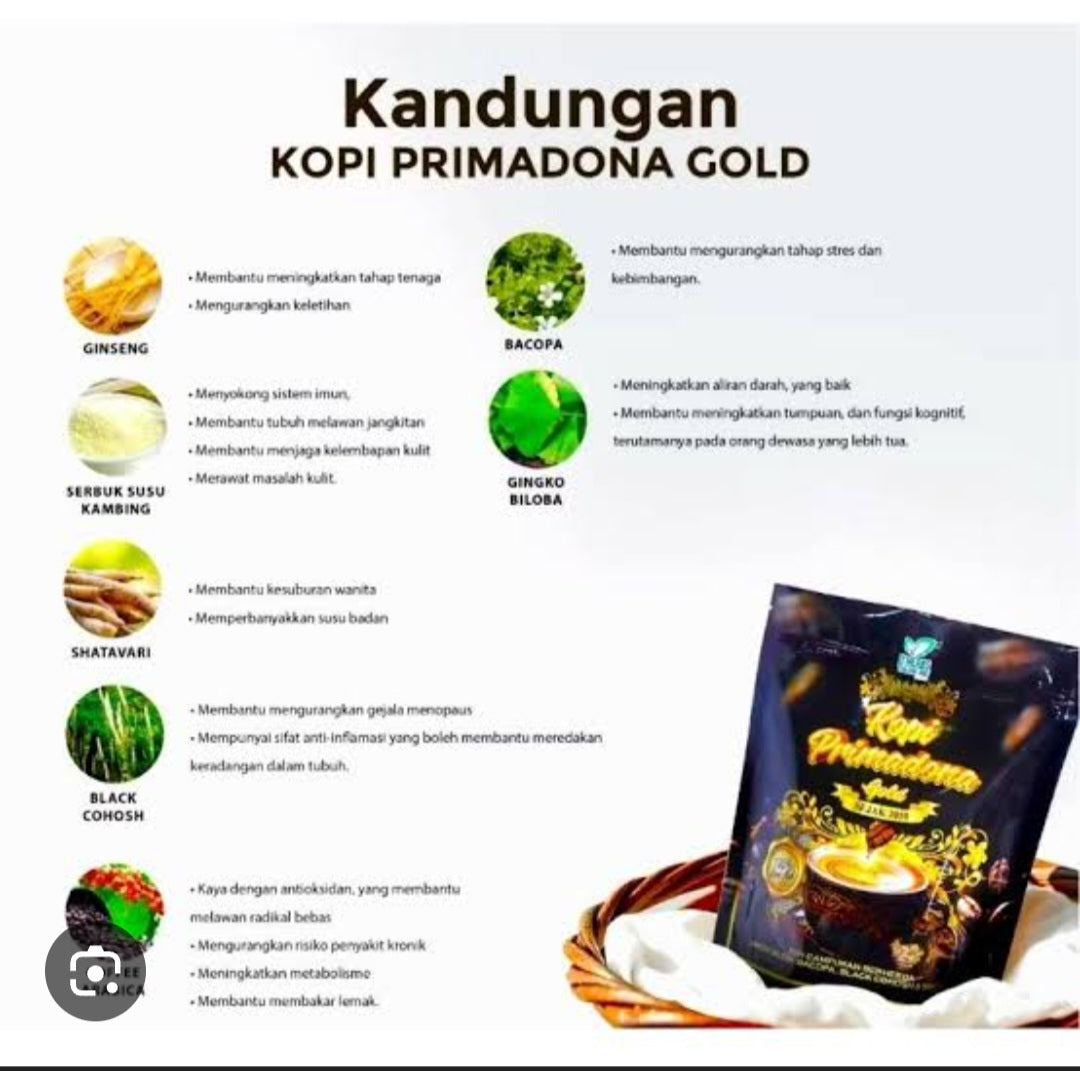 KOPI PRIMADONA GOLD  DHERBS 350 gm