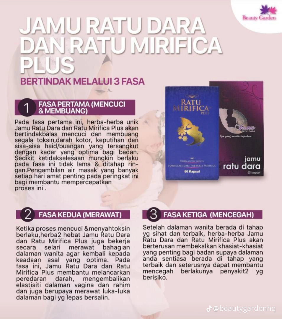 RATU MIRIFICA PLUS+JAMU RATU DARA 60 KAPSUL(one set)