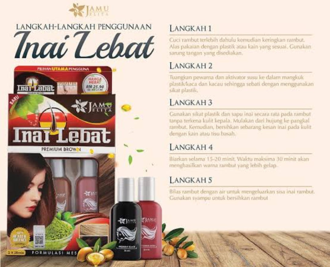 JAMU JELITA inai rambut BROWN  40 ml