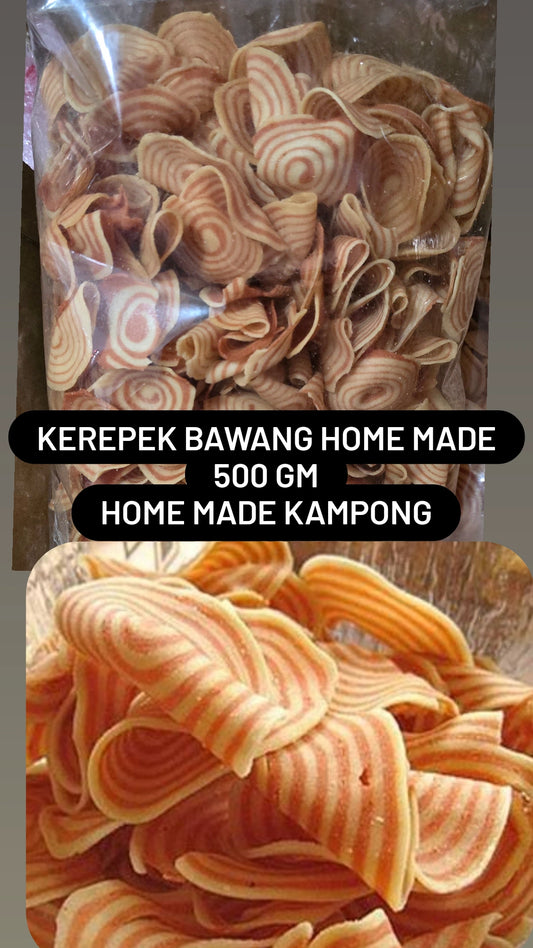 Kerepek Bawang home made kampong 500 gm