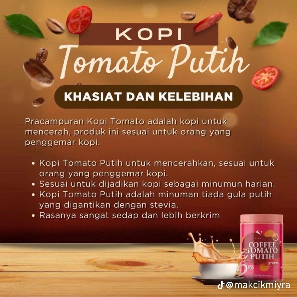 Kopi tomato putih 500 gm
