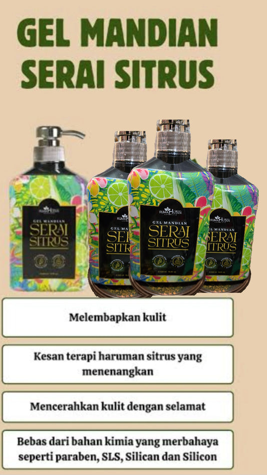Gel mandian serai sitrus