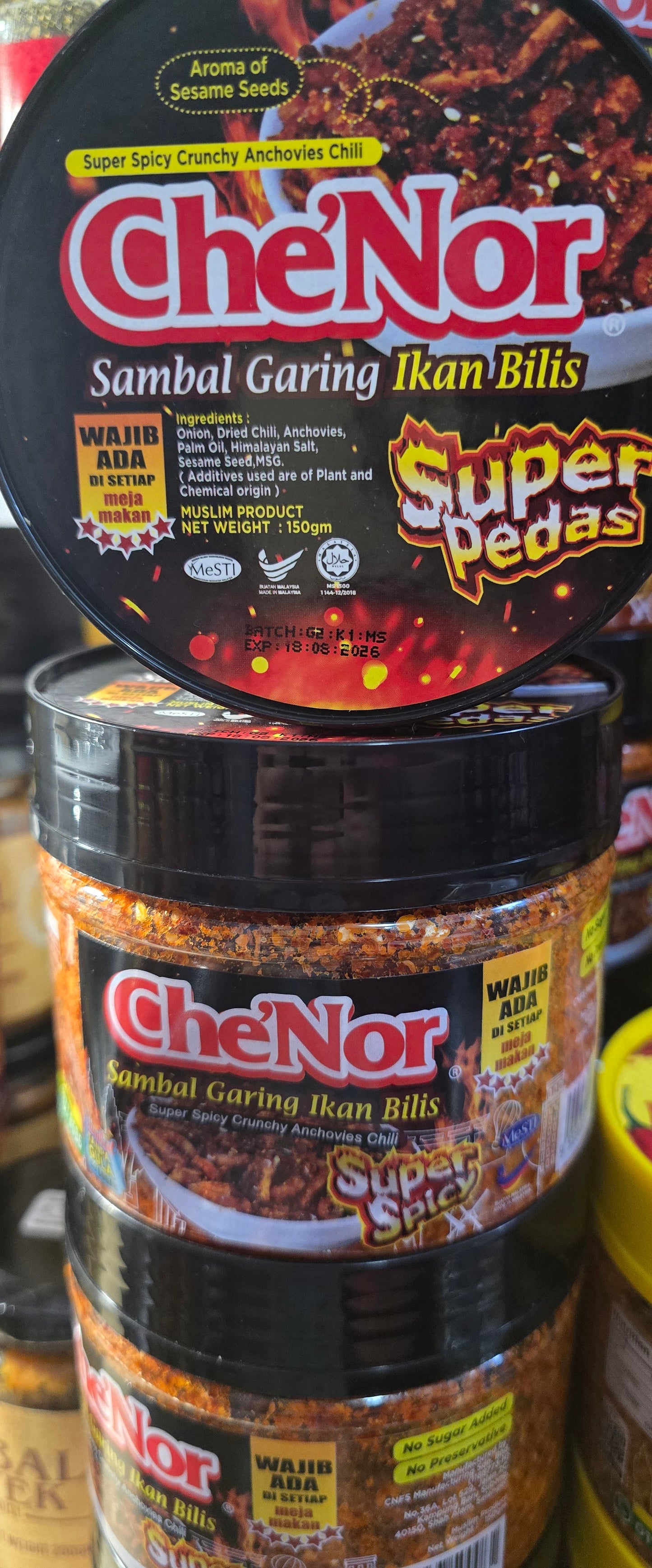 CheNor Sambal Garing ikan Bilis (super Spicy)
