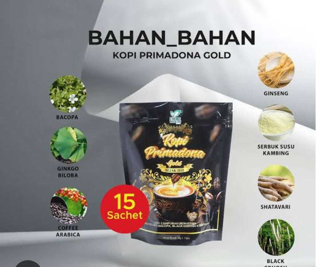 KOPI PRIMADONA GOLD  DHERBS 350 gm