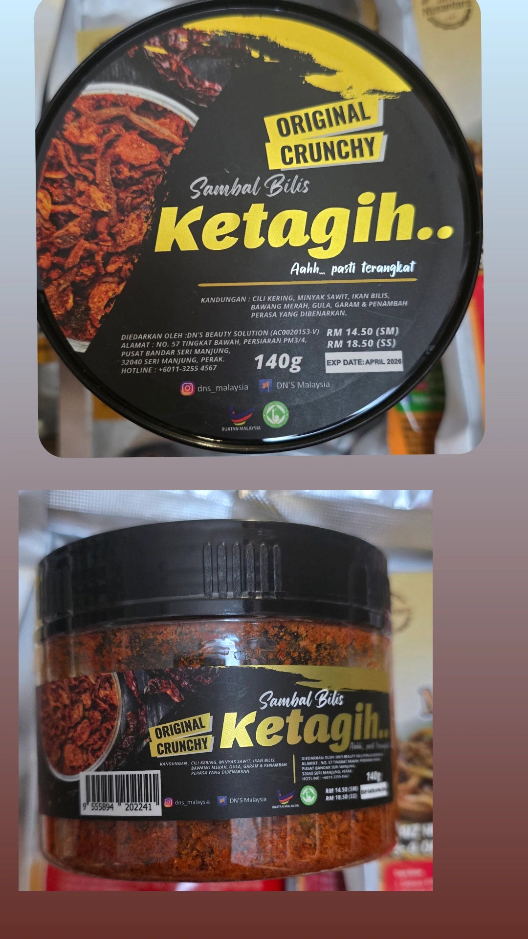 Sambal Bilis original crunchy KETAGIH